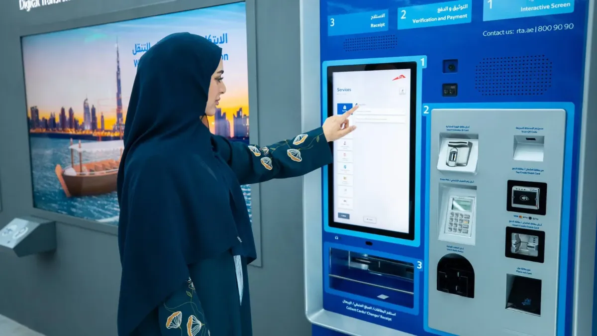 Zahlungsmethoden über Smart Kiosk-Geräte und die RTA Dubai-App